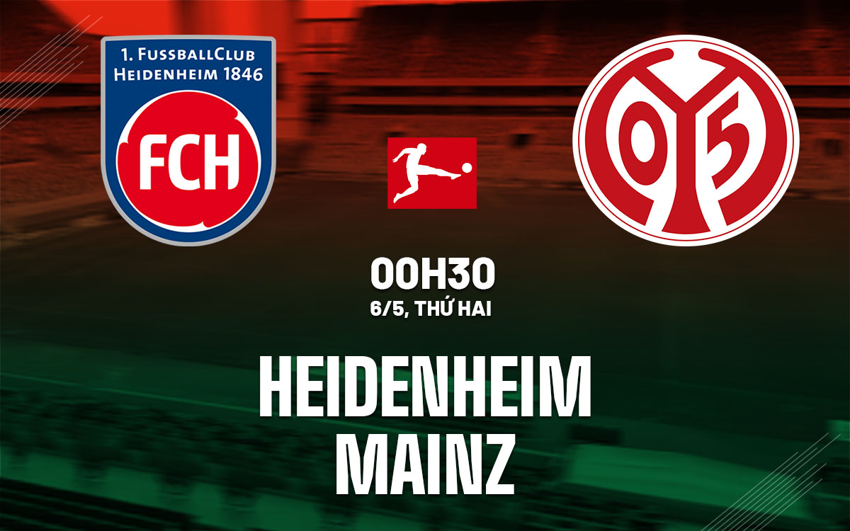 Nhận định bóng đá Heidenheim vs Mainz VĐQG Đức hôm nay